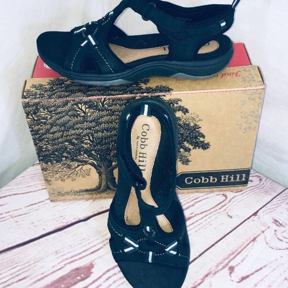 Cobb Hill~ 'Fay' Neoprene & Leather Sandals~6.5 Ideal for a slender foot. - Picture 1 of 7